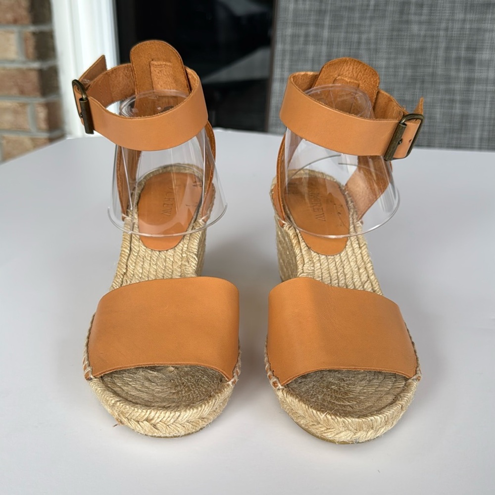 J Crew Corsica tan espadrille wedge shoes, size 8 - Picture 2 of 7